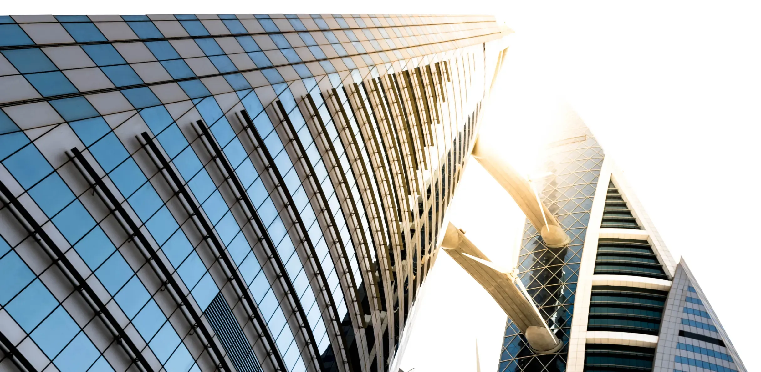 Iconic Bahrain World Trade Center twin towers in Manama, featuring integrated wind turbines.